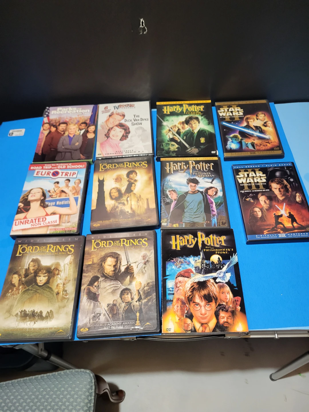 Collection of Harry Potter and Lord of the Rings DVDs