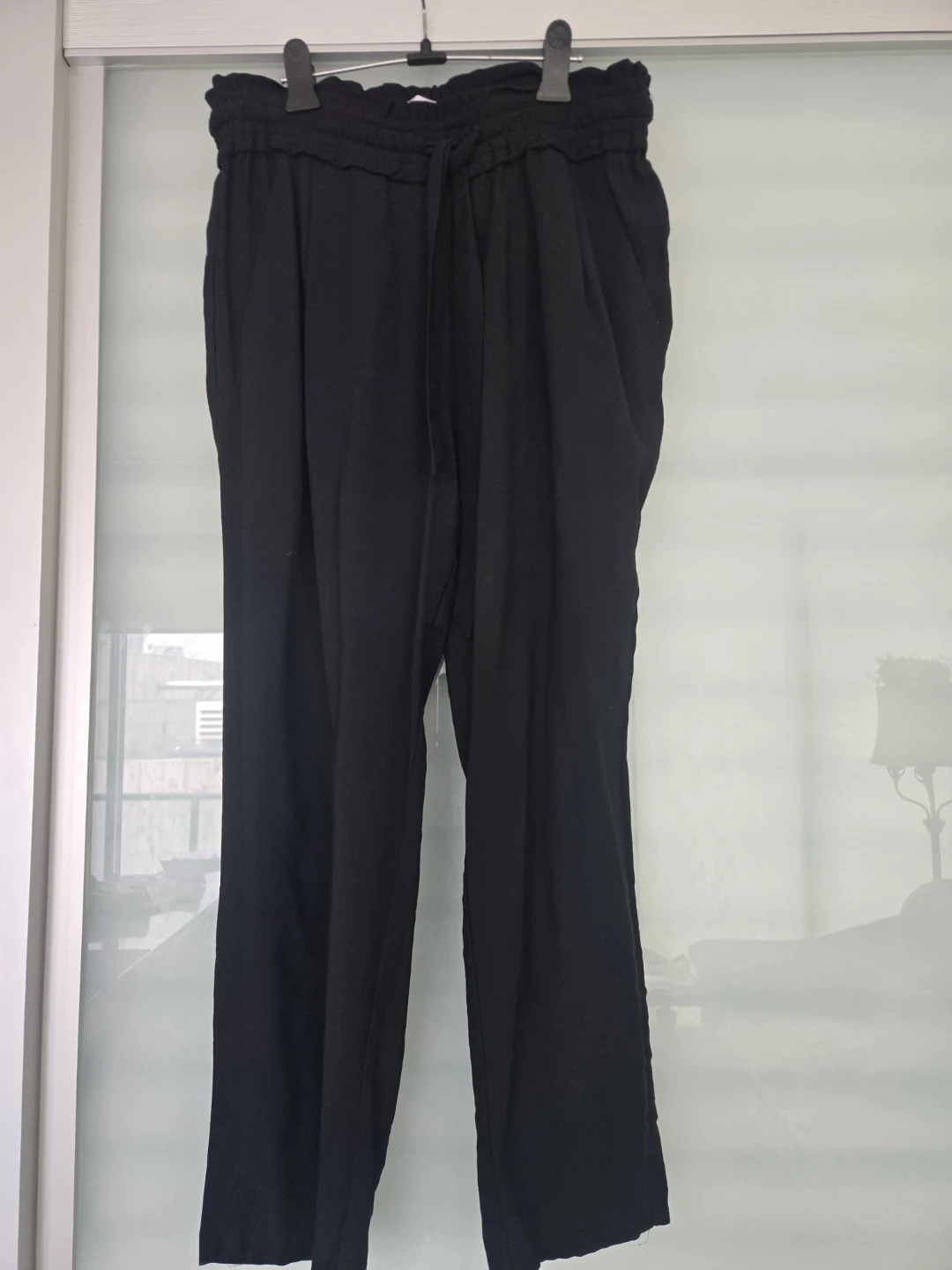 Black Paperbag Waist Pants