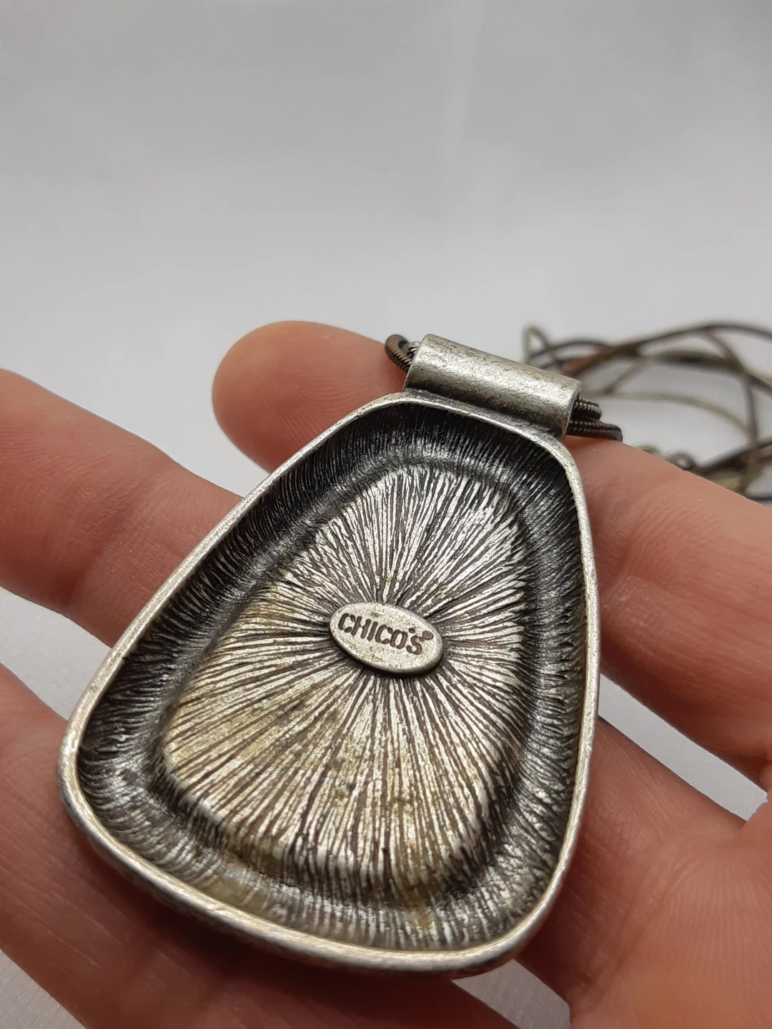 Vintage Chico's boho Multi Strand Mixed Metal pendant necklace - photo 4