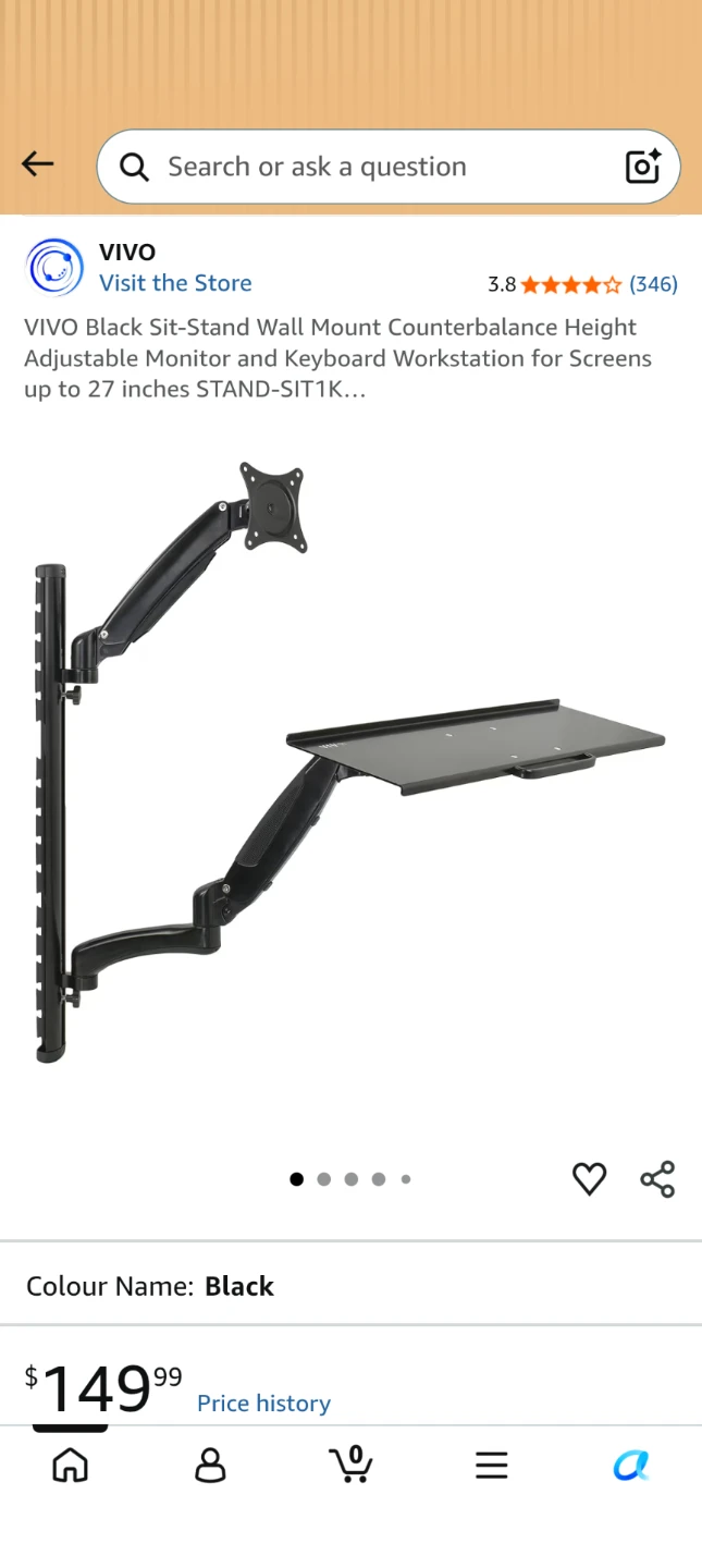 UNOPENED BNIB - VIVO STAND-SIT1K Sit-Stand Wall Mount - photo 2