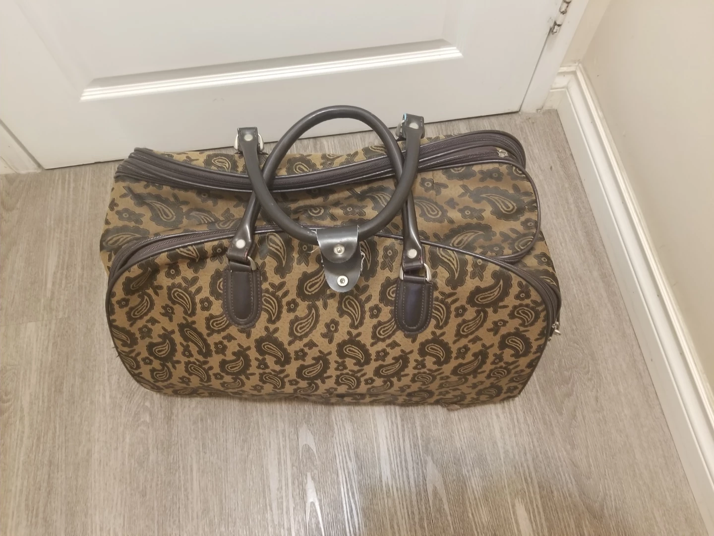 Brown Paisley Duffel Bag