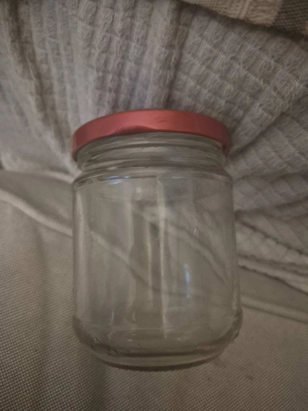 Glass Jar with Red Lid