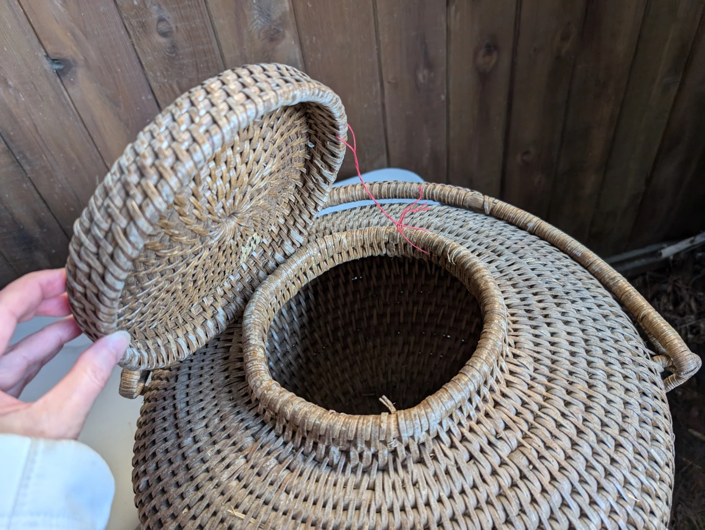 Woven Rattan Basket with Lid - photo 3