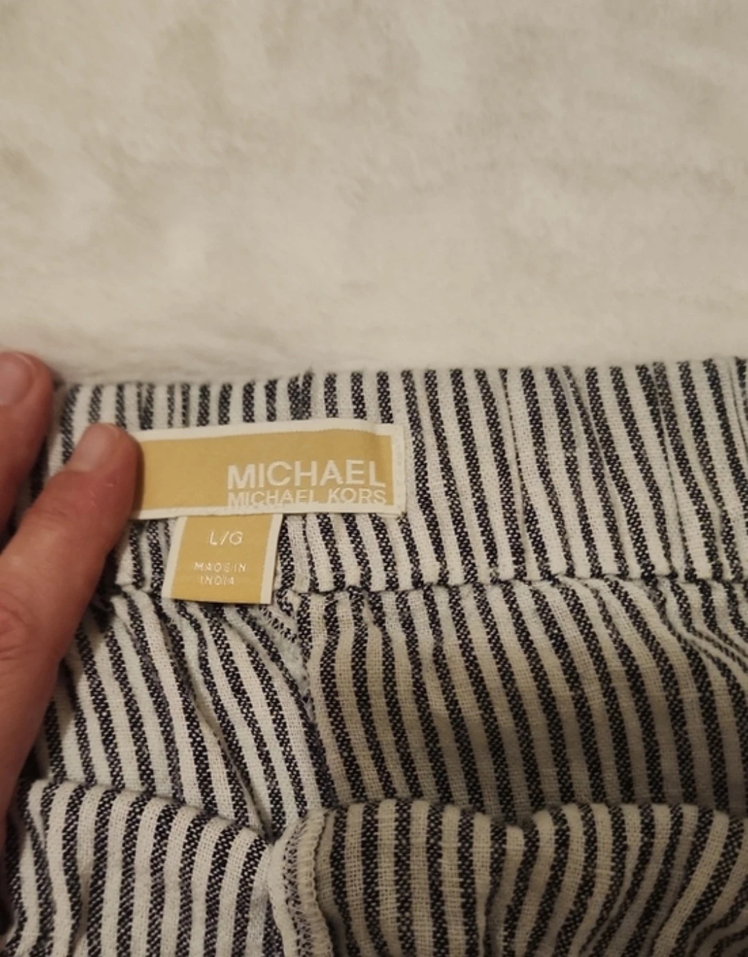 Michael Kors Striped High-Waist Shorts Size L NWT - photo 2
