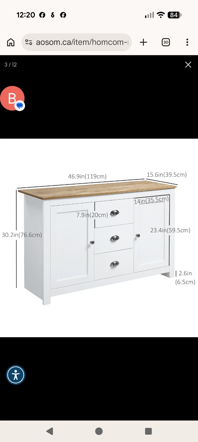 Homcom Sideboard Buffet Cabinet - photo 3