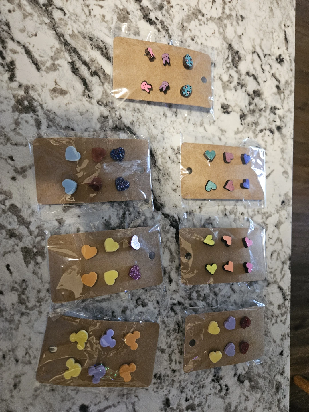 Set of 7 Pairs of Assorted Stud Earrings