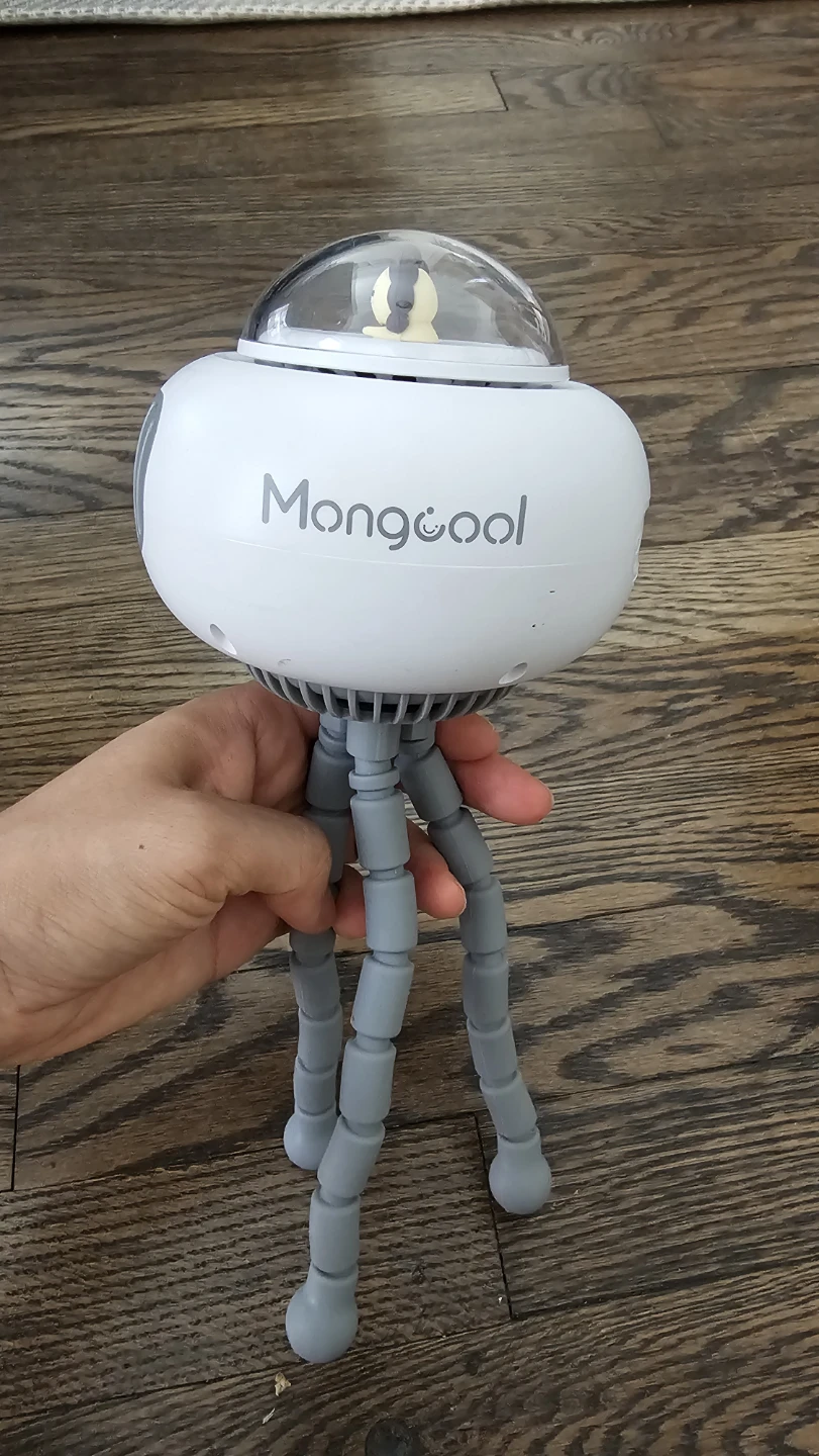 MongCool portable stroller fan with flexible tripod