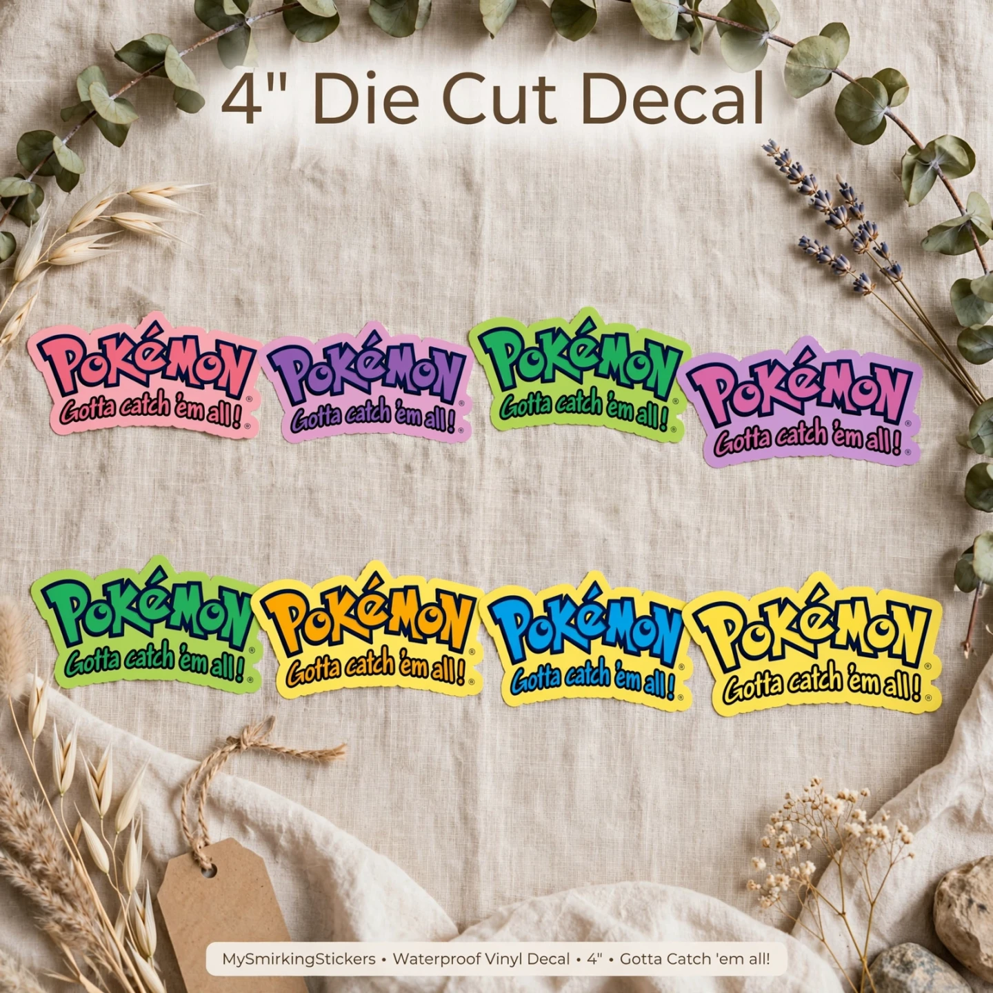 Custom Pokémon Logo 4" Die-Cut Stickers