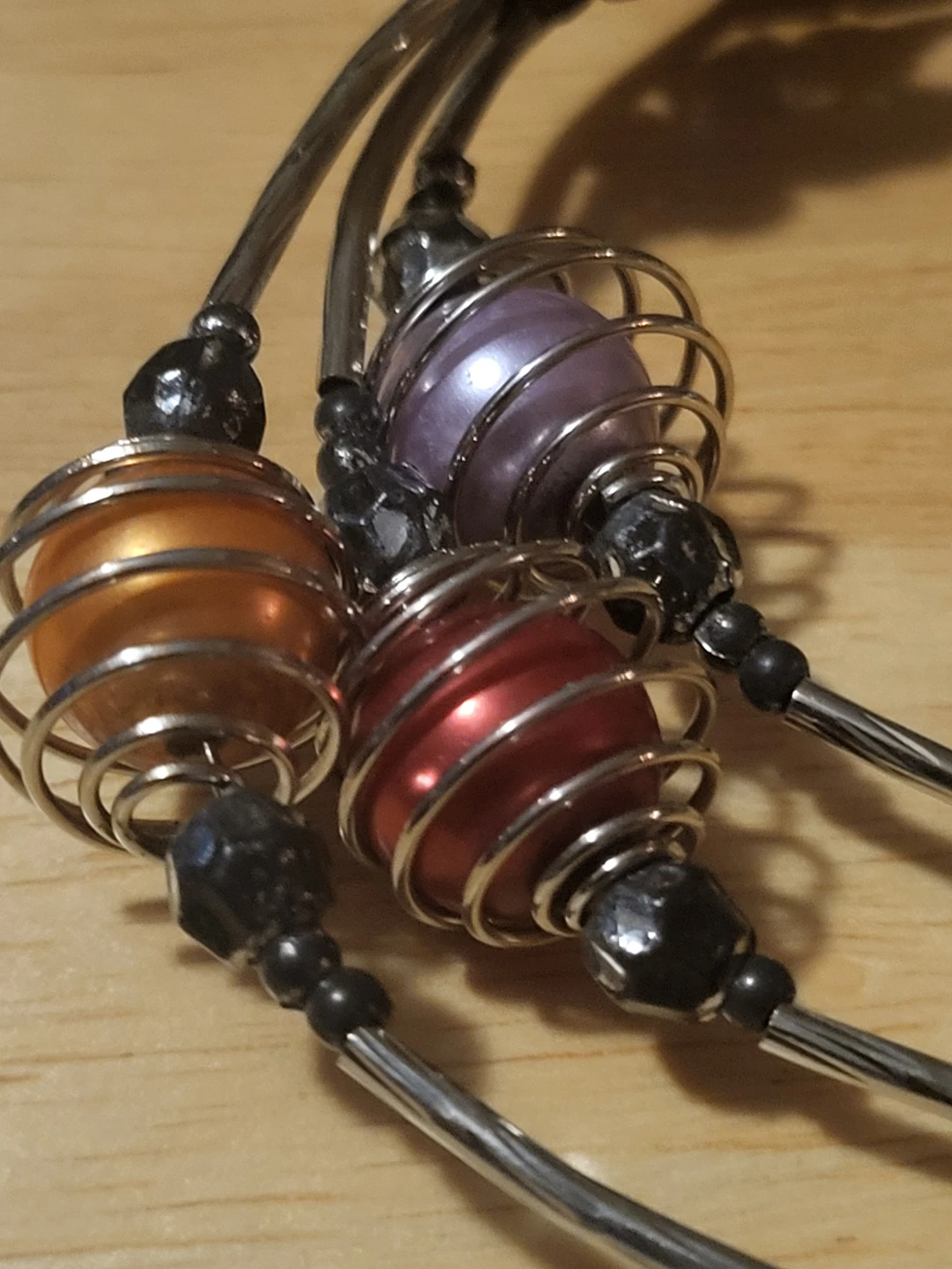 Set of 3 Coil Cage Beaded Bracelets - photo 2