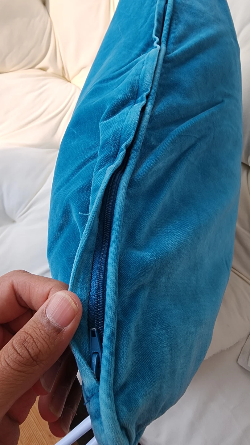 LARGE IKEA SANELA Velvet Cover with Cushion – Turquoise - photo 3