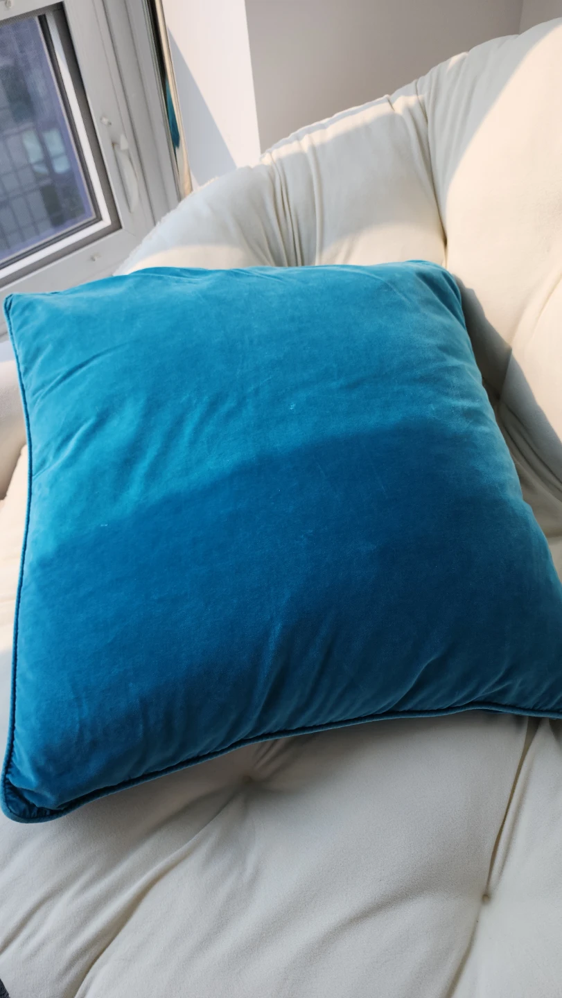 LARGE IKEA SANELA Velvet Cover with Cushion – Turquoise - photo 4