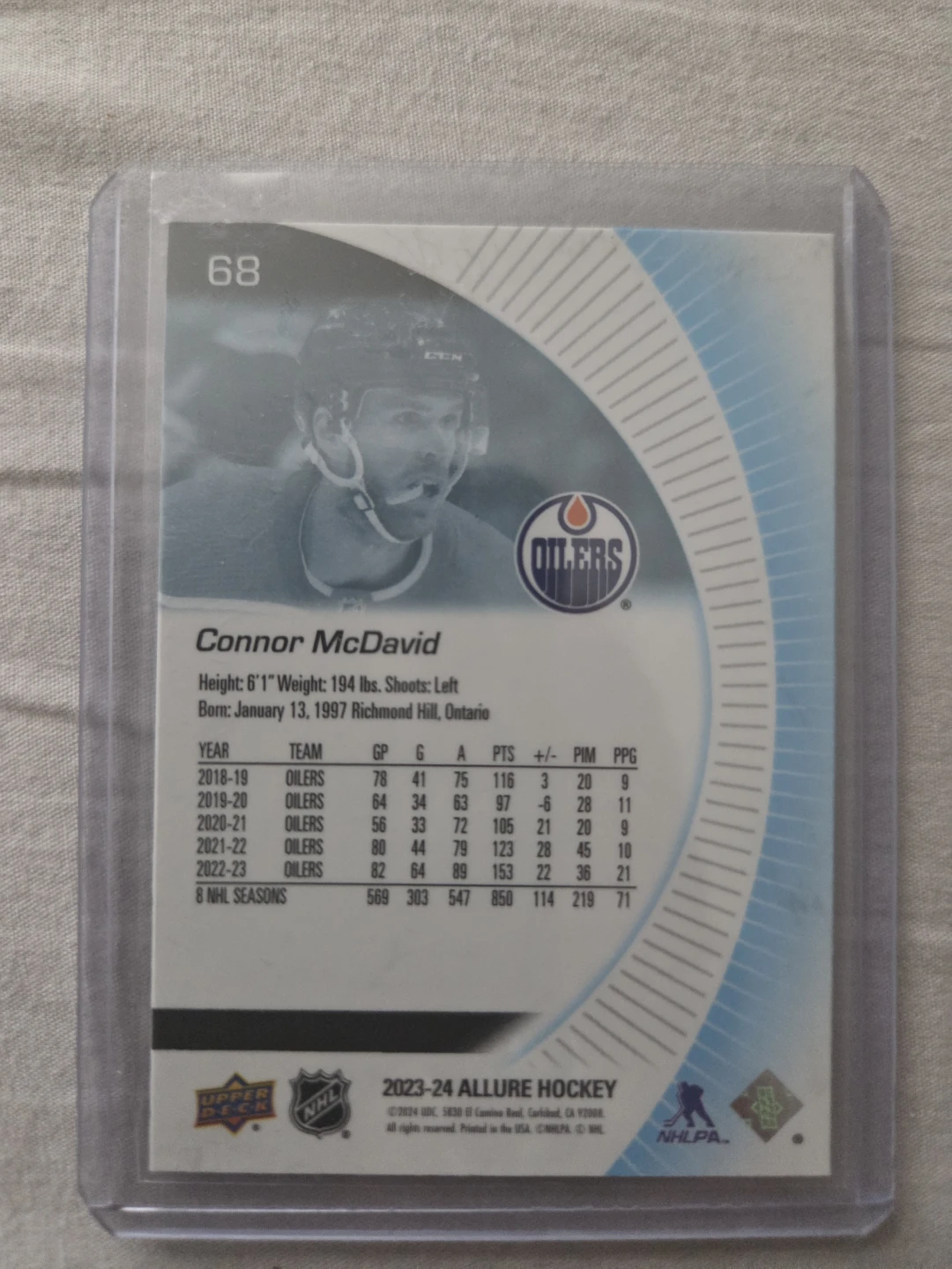 2023-24 Upper Deck Allure Hockey Connor McDavid Card - photo 2