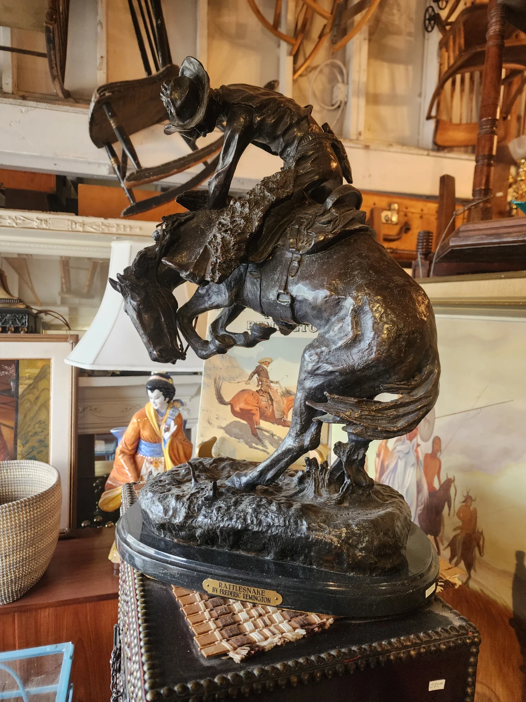 Bronze Sculpture "Rattlesnake" by Frederic Remington