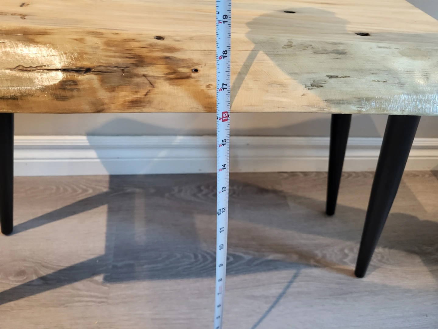 Live Edge Wooden Plant Stand with Black Legs - photo 5
