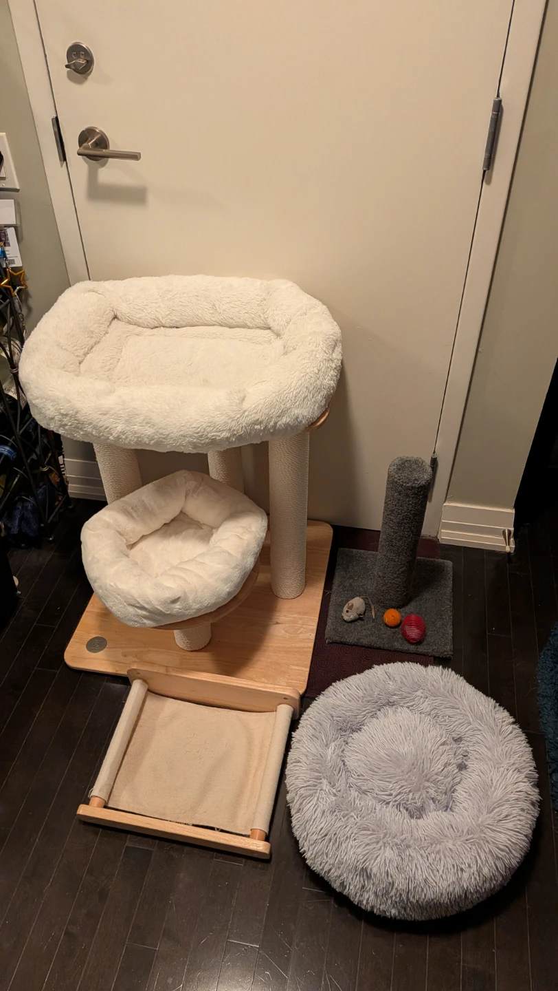 PP Pet Scratcher/Double Bed, Plush Bed & Post, Hammock, toys