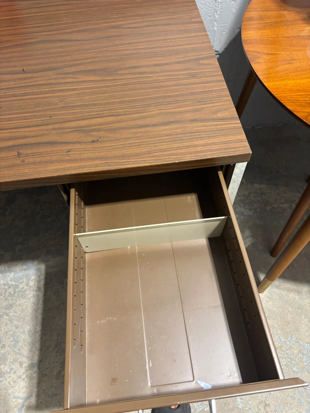 Vintage Wood Grain Desk with Two Drawers - photo 3