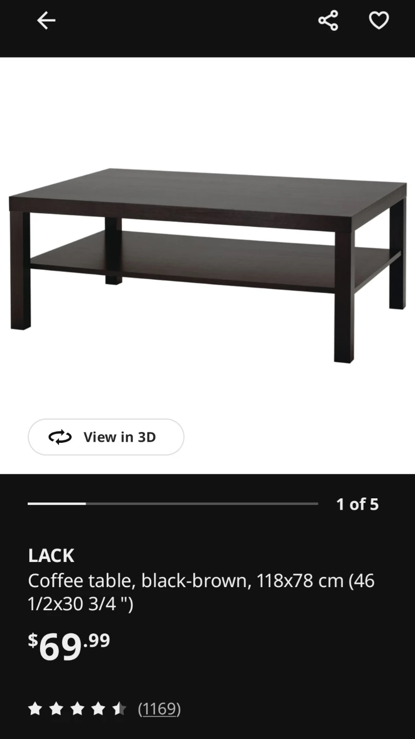 IKEA LACK Coffee Table - Black-Brown - photo 4