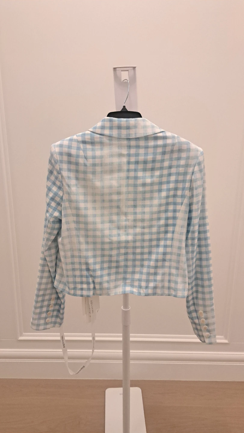 Blue and White Top and Pants Set - photo 3