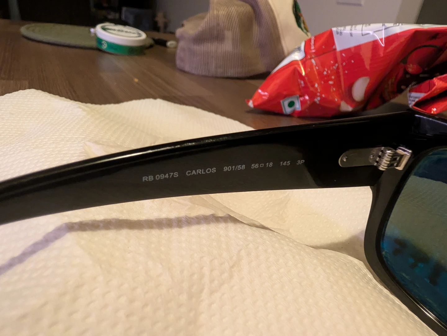 Ray-Ban CARLOS Sunglasses - Black Polarized - photo 3