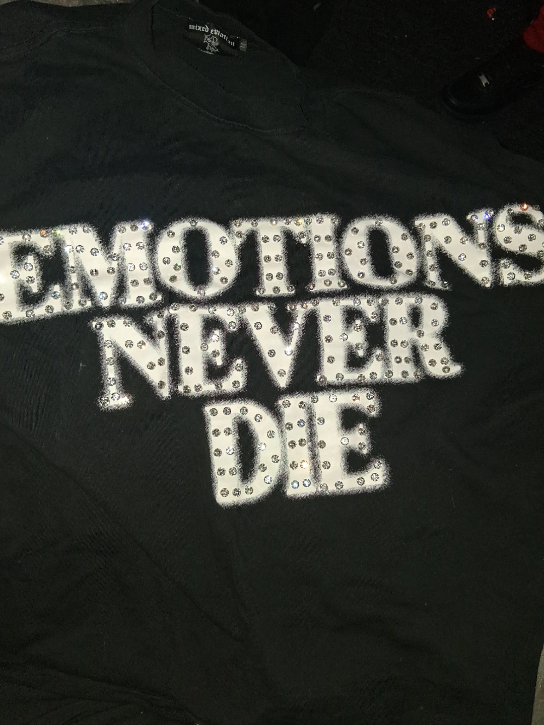 Mixed Emotion Black T-Shirt "Emotions Never Die" - photo 3