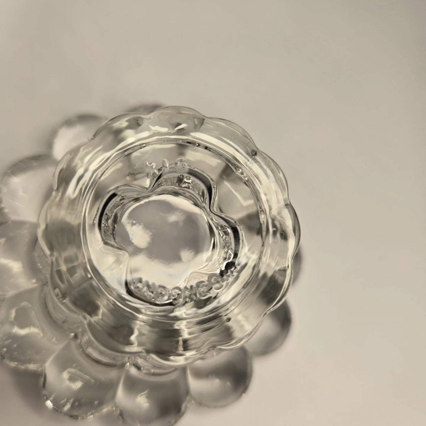 Vintage KIG INDONESIA Crystal Clear Glass Candle Holder (pair) - photo 3