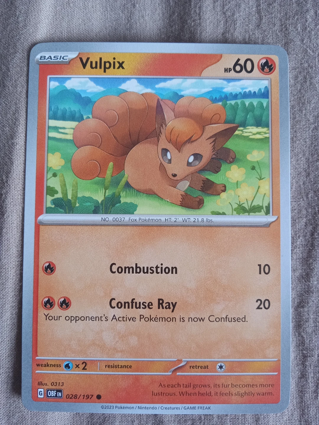Pokemon Vulpix Trading Card 028/197