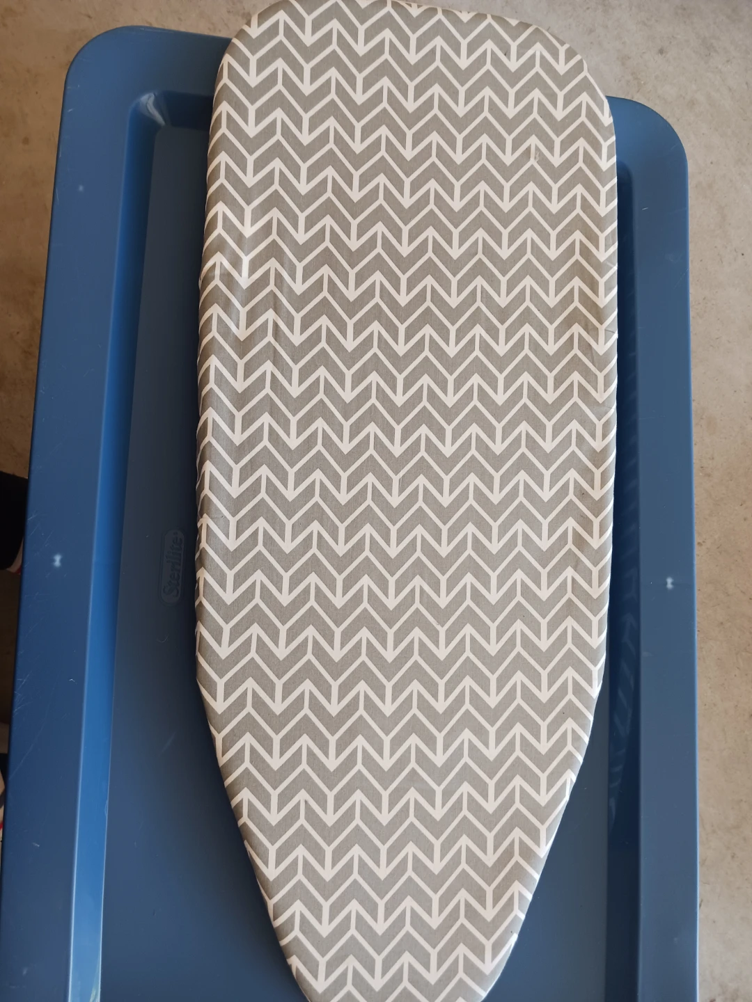 Ironing Board Cover - Gray Chevron Pattern