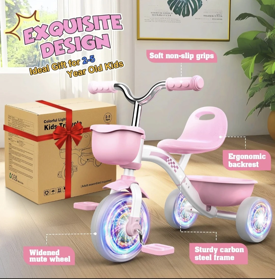 BNIB 5 in 1 Lighting Kids Tricycle Pink - photo 2
