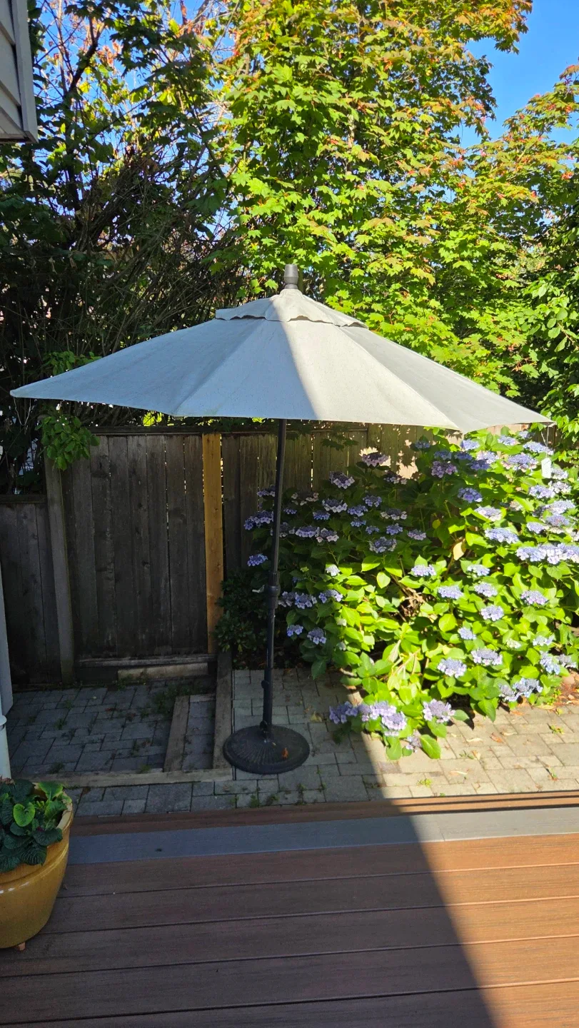Cream Patio Umbrella with Stand