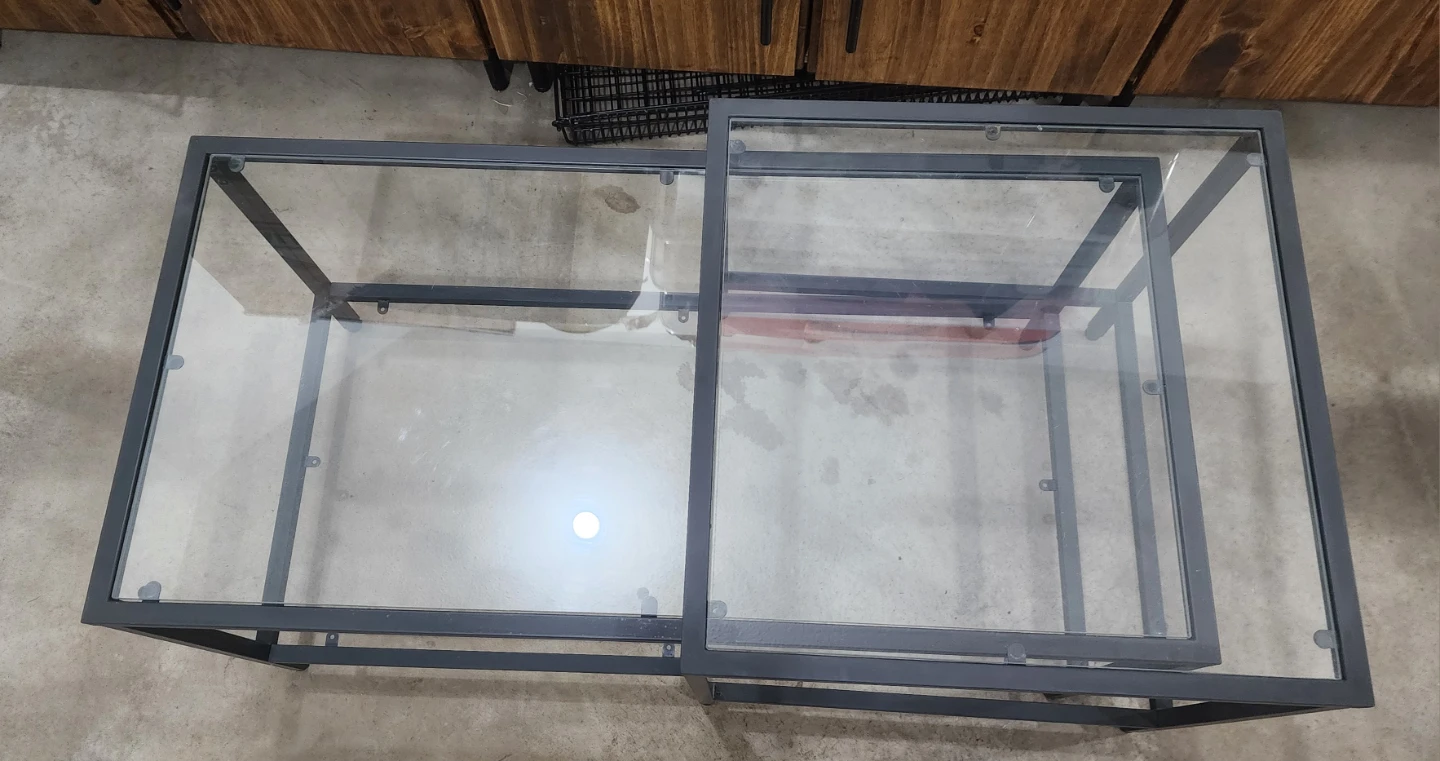 Nestling Coffee Tables - Glass & Metal - photo 2