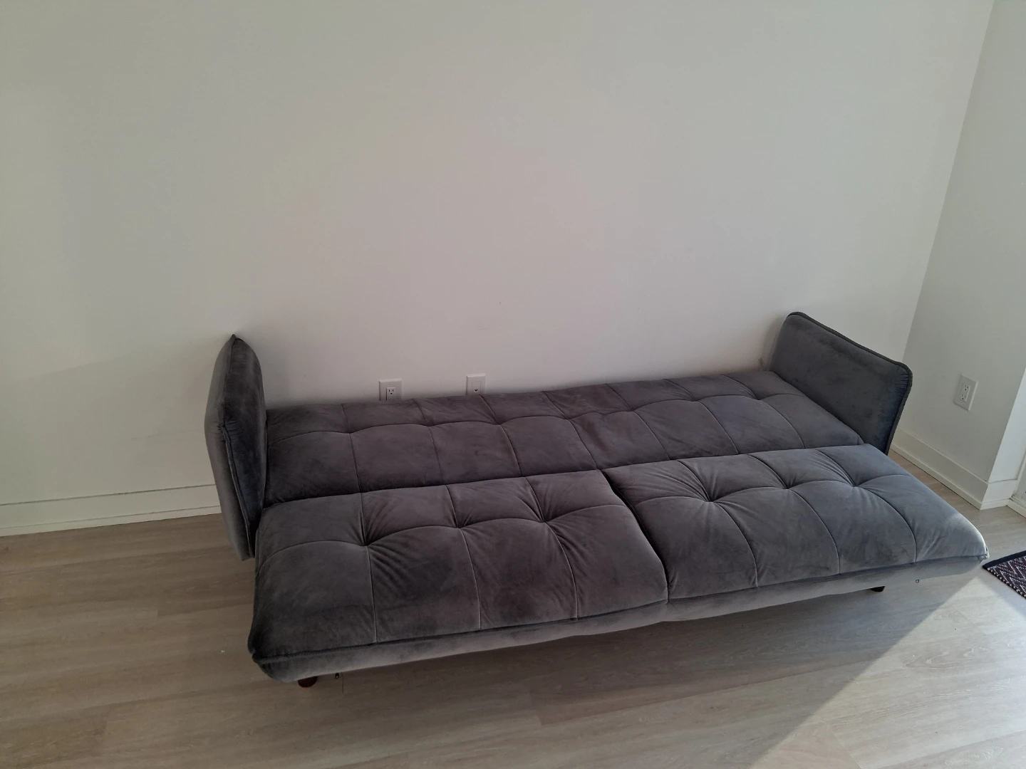 Dark Grey Velvet Sofa / Convertible Futon – Great Daily Couch - photo 3