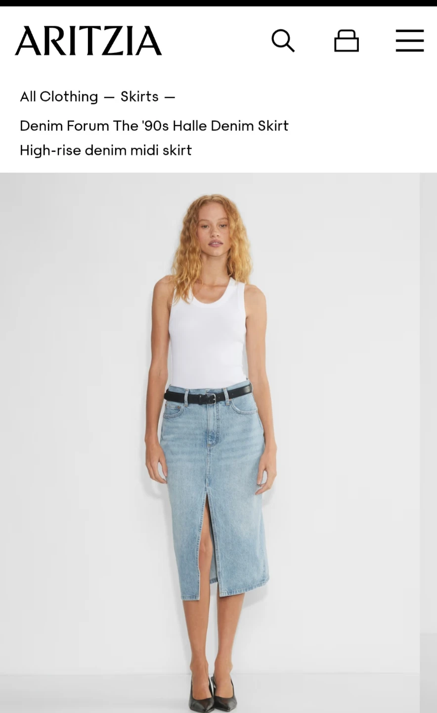 Aritzia Denim Forum | The '90s Halle Denim Skirt (Size 23-xs) - photo 4