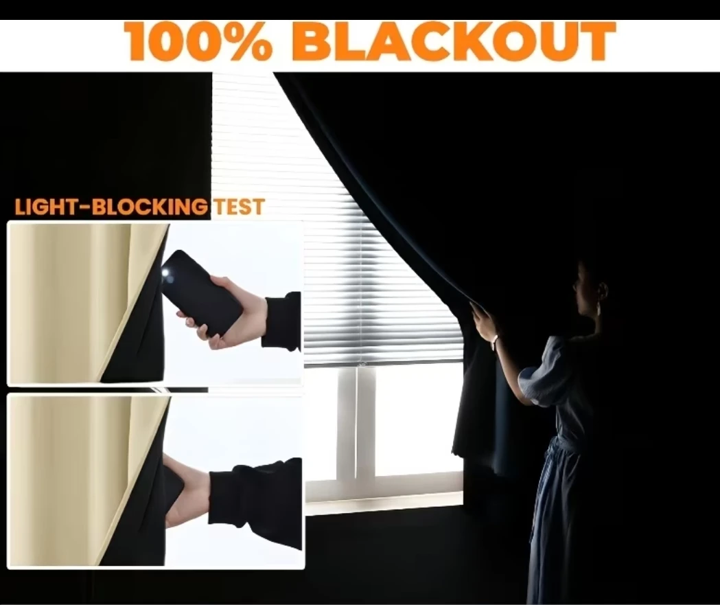 100% Blackout Curtains with Scalloped Edge - photo 4