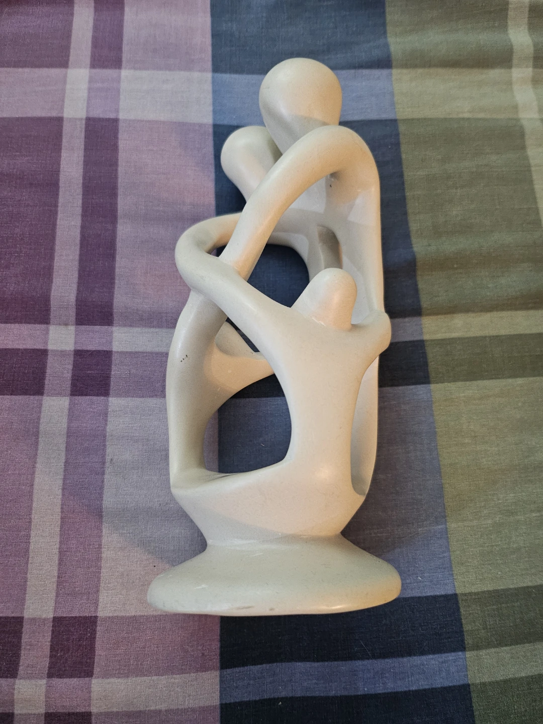 Abstract Stone Sculpture of Embracing Figures - photo 3