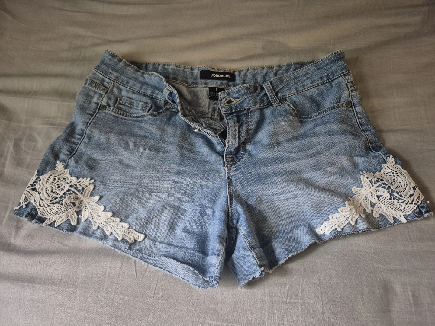 Jordache Denim Shorts with Lace Detail