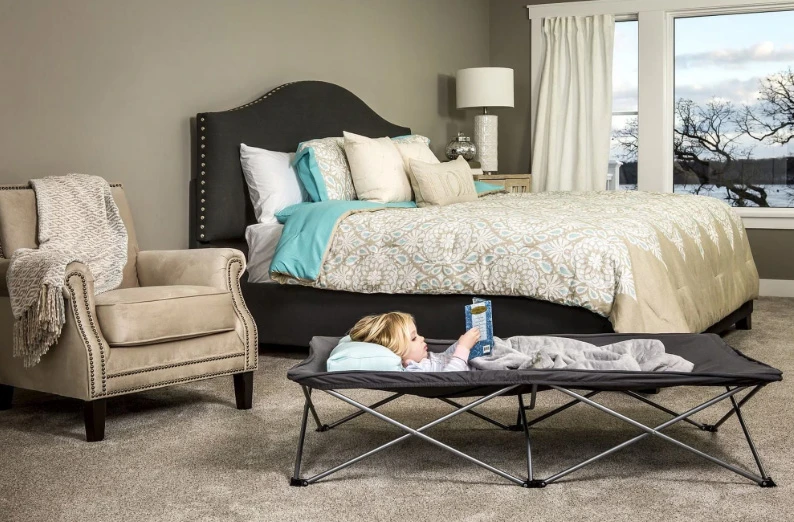 Regalo International My Cot Gray Extra Long Portable Bed