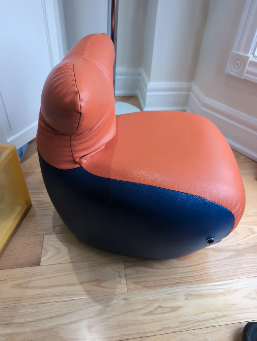 Orange and Navy Blue Whale Shaped Chair