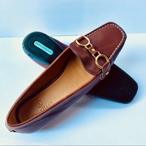Cole Haan Genuine Leather Nike Air Treva II Loafers Brown Shoes