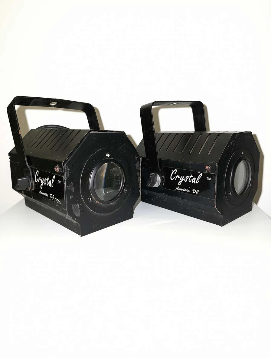 A pair of vintage American DJ Crystal party lights