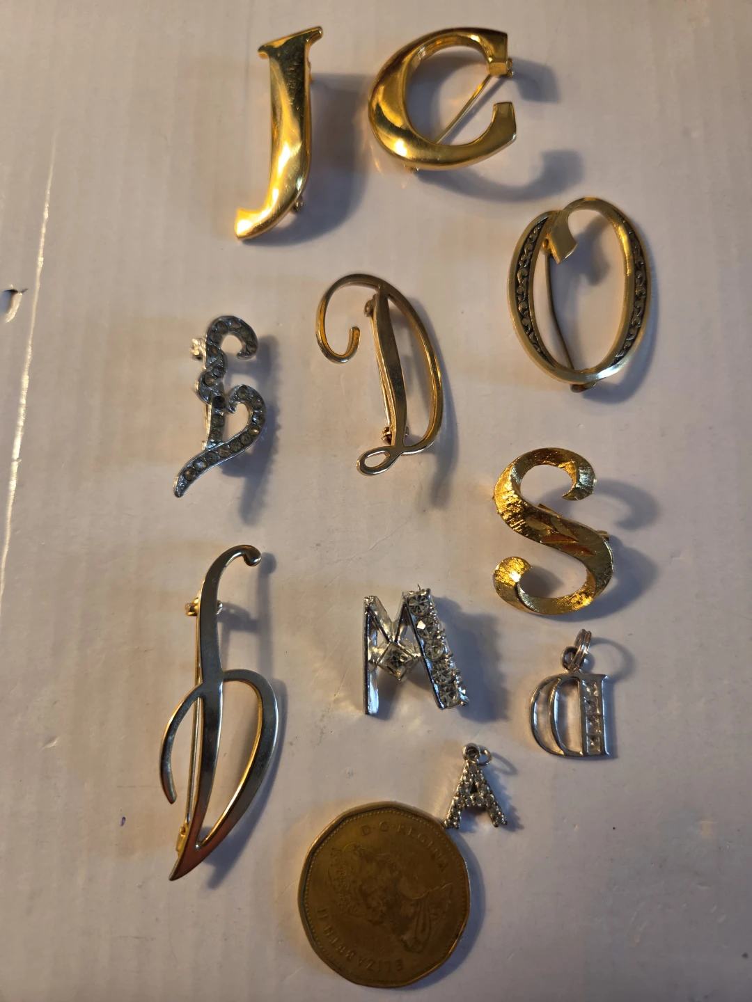 Assorted Letter Brooches - photo 3