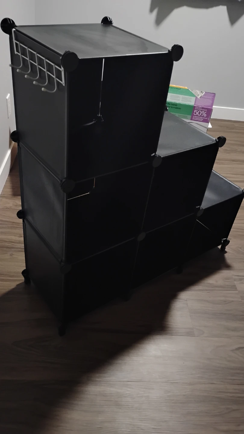 Black Modular 6-Cube Storage Organizer / Bookshelf - photo 5
