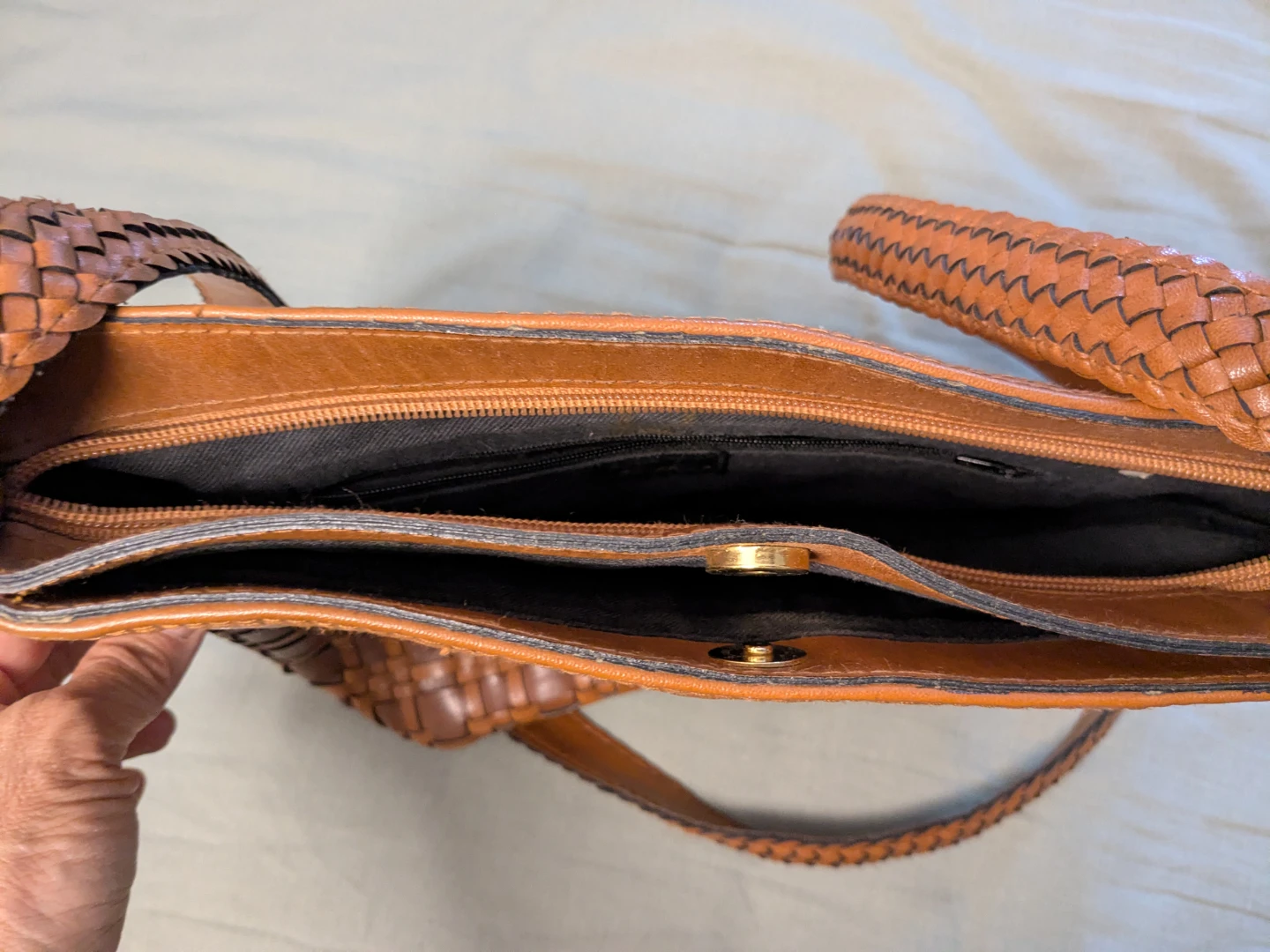 Brown Woven Leather Shoulder Bag - photo 3