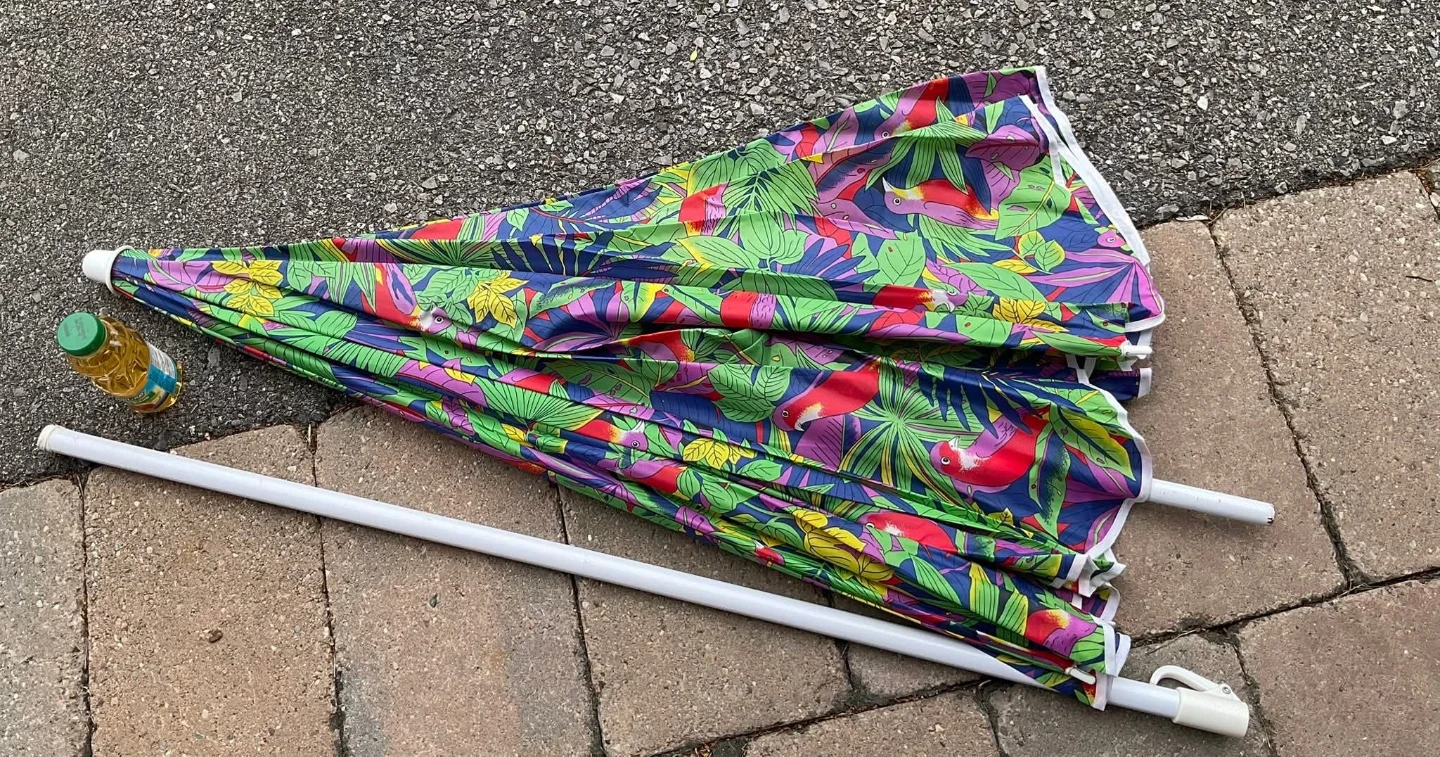 Colourful Tropical Print Beach Umbrella