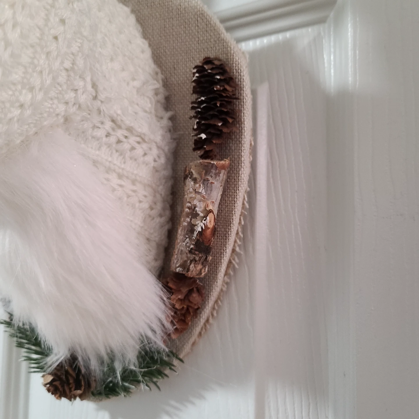 Set of 2 White Knit Deer Head Christmas Wall Hangings - photo 3