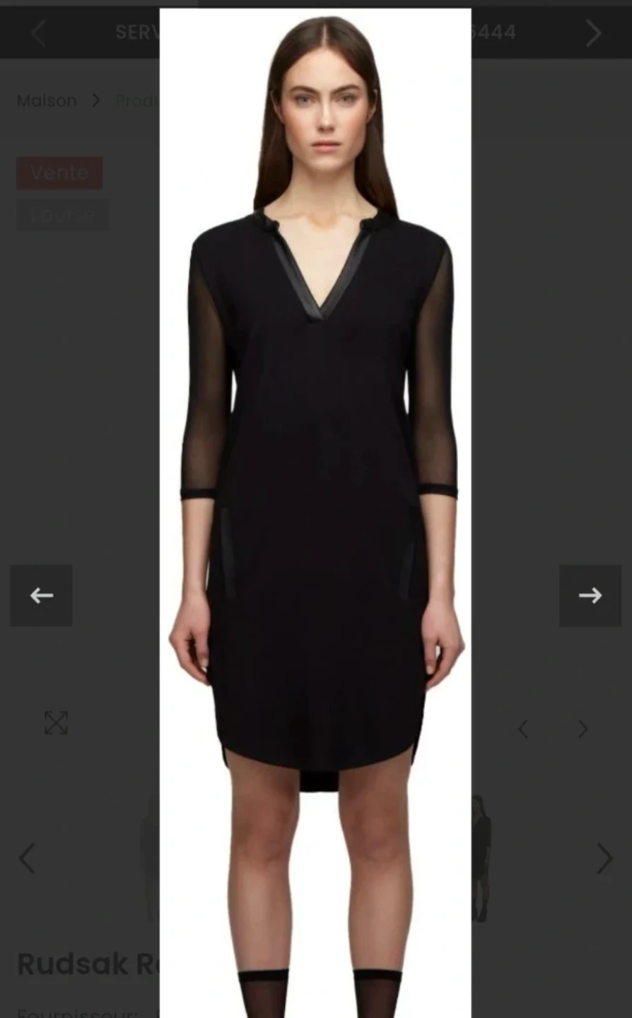 Rudsak Mexi Dress with Lambskin Leather Trim - Size M