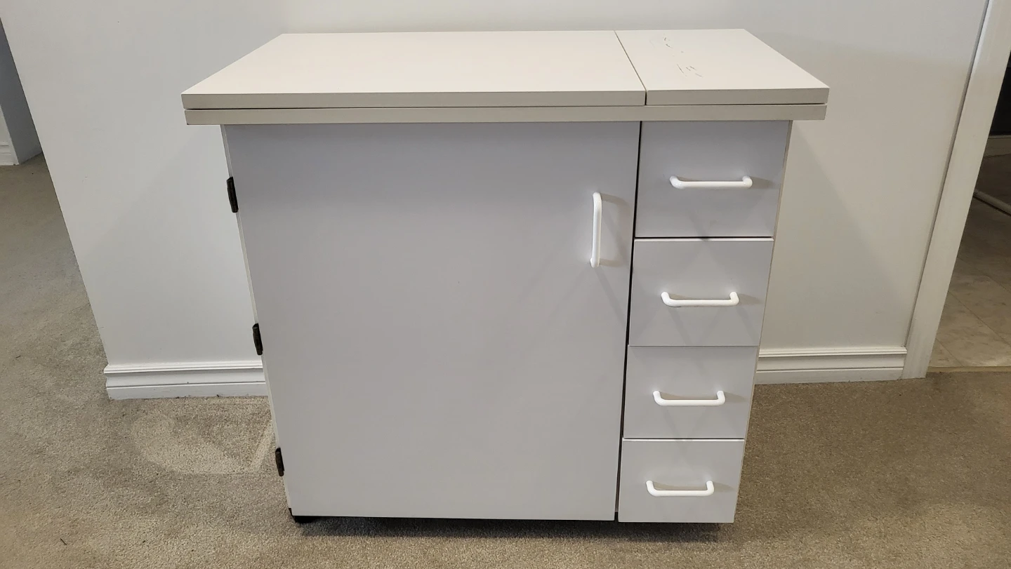 Sewing machine cabinet -- white