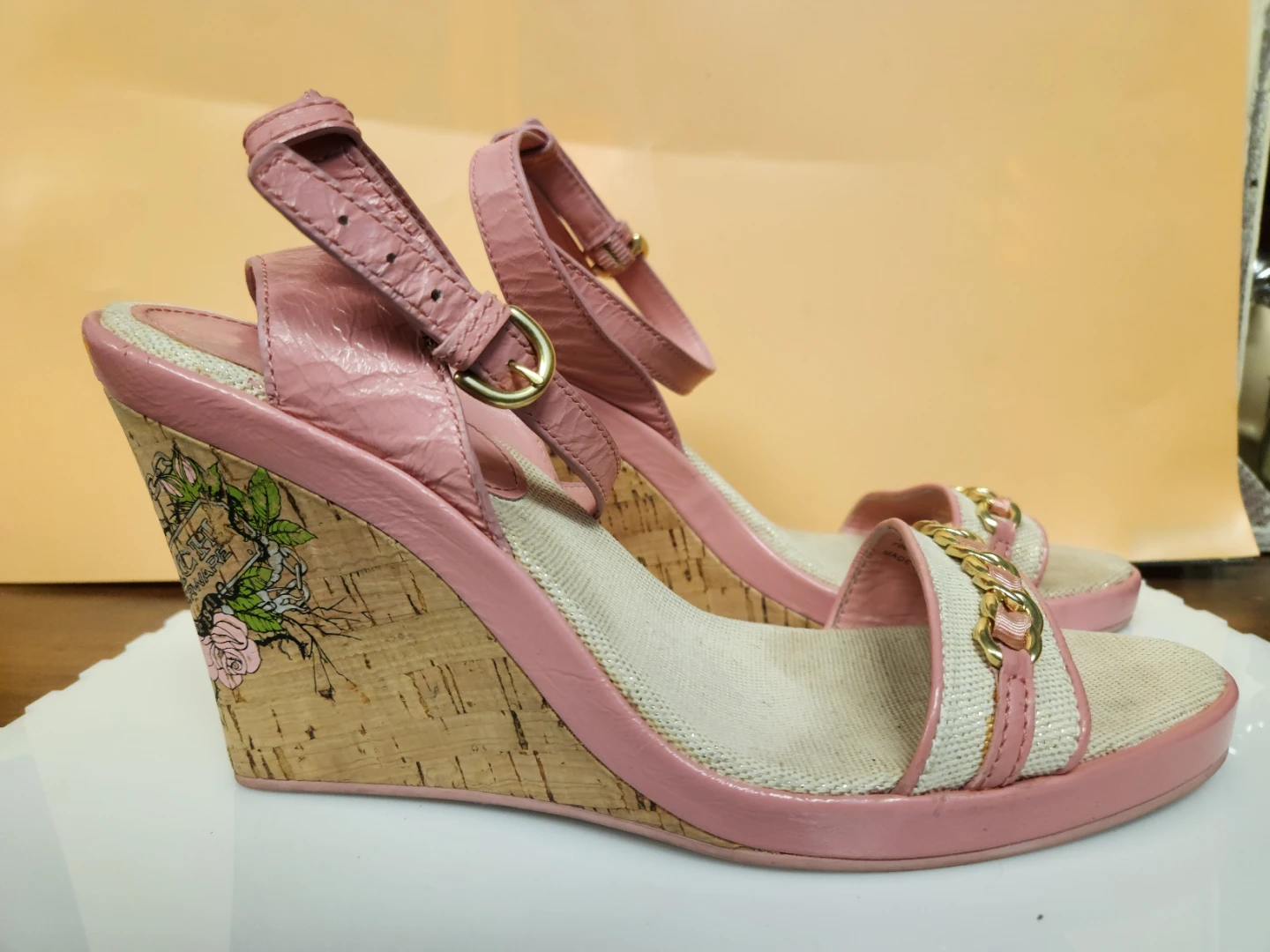 Coach Pink Wedge Sandals - photo 3