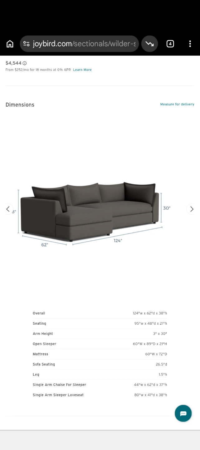 Joybird Sleeper Sectional Sofa (Wilder) - photo 4