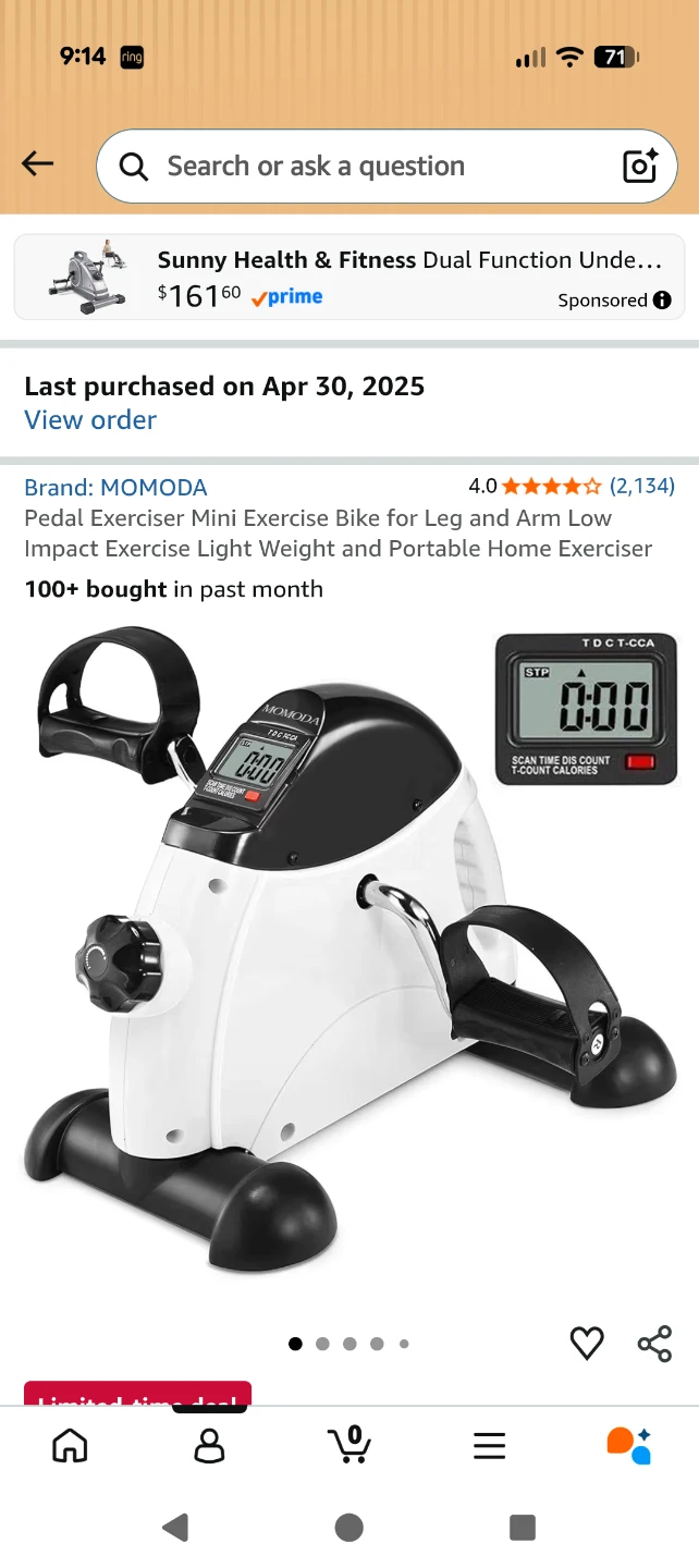 MOMODA Pedal Exerciser Mini Exercise Bike