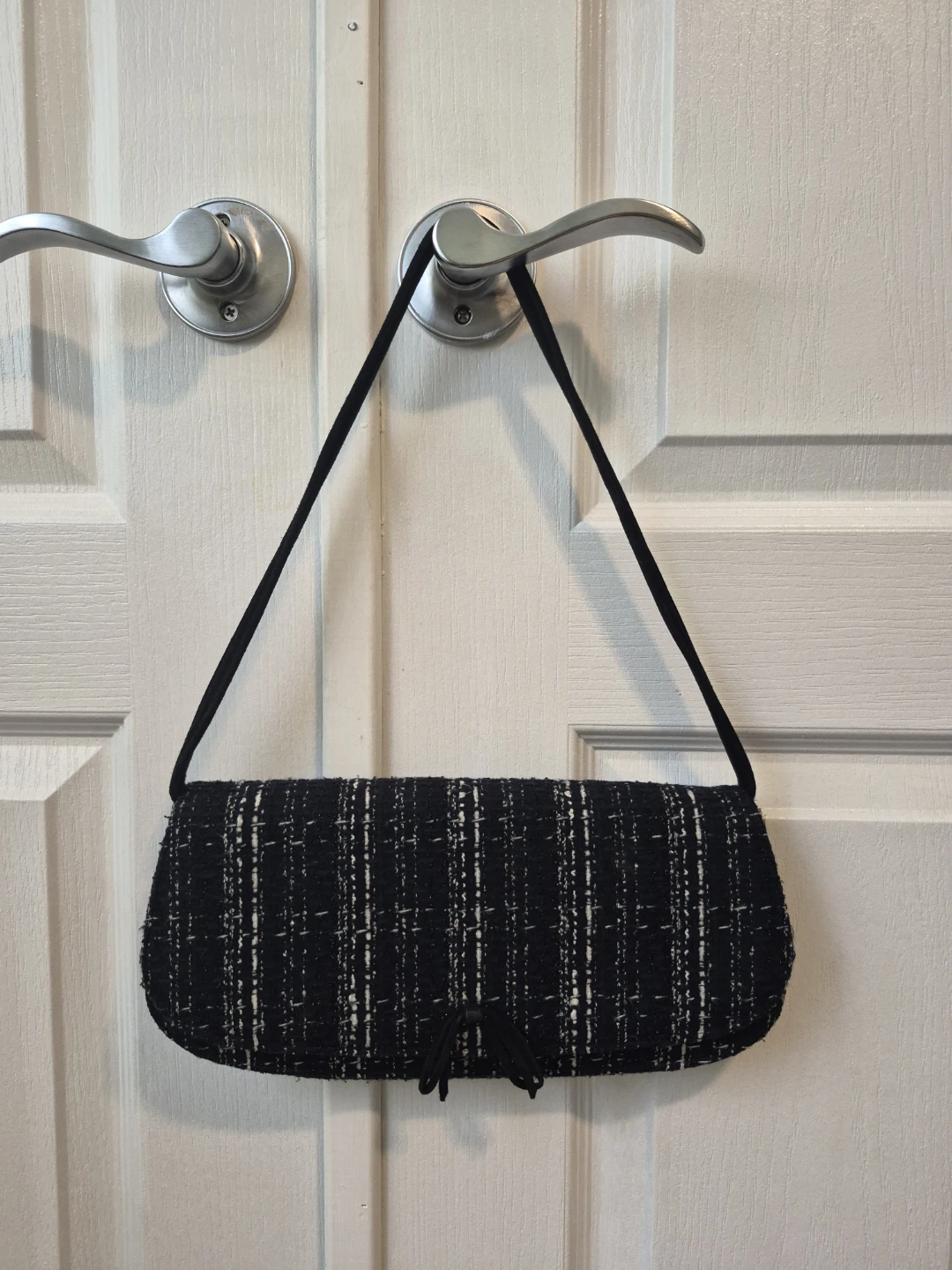 Browns Couture Black & White Tweed Shoulder Bag